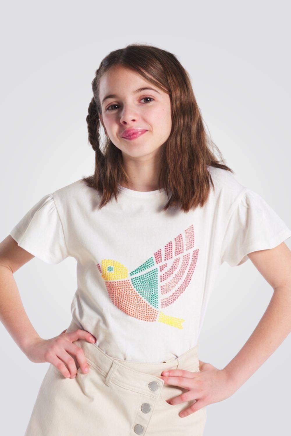 טישירט קצרה לילדות בצבע לבן - MASHBIR//365