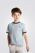 טישירט פסים כחולים קצרה לילדים - MASHBIR//365