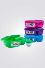 קופסת אחסון+מיכל לתוספות לאנצ' טריפל ספליט ורוד - MASHBIR//365