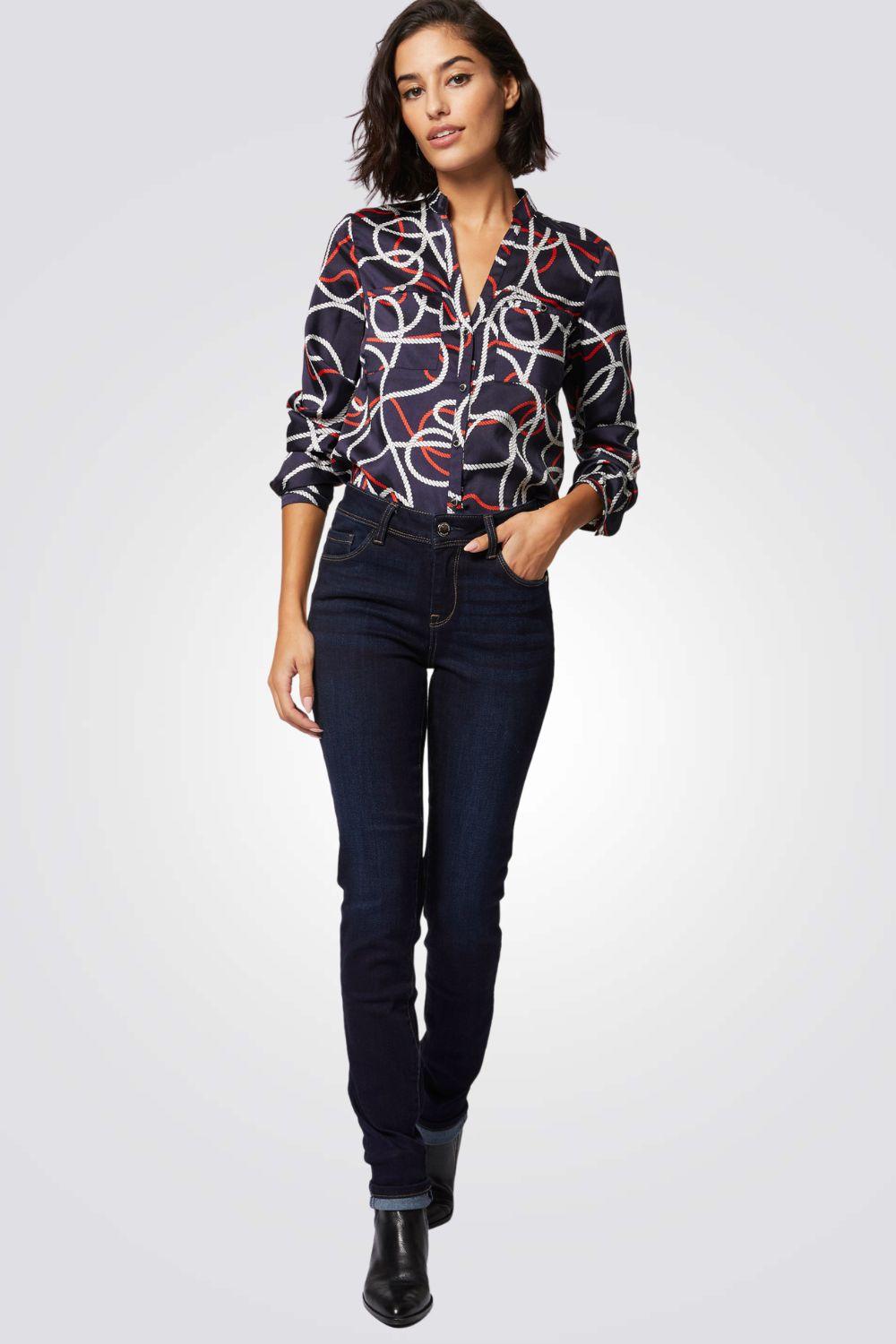 ג'ינס גבוה צבע כחול כהה - MASHBIR//365