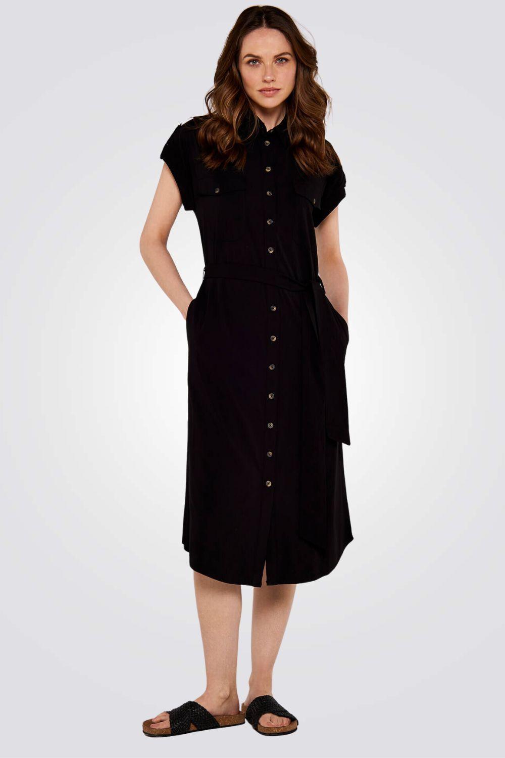 שמלת כפתורים בצבע שחור - MASHBIR//365