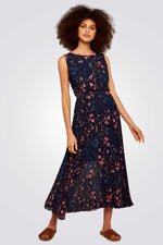 שמלה פרחונית דו צדדית בצבע נייבי - MASHBIR//365