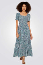 שמלת מקסי פרחונית בצבע כחול - MASHBIR//365