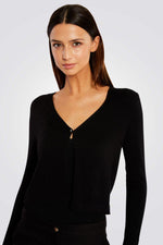 סריג כפתורים בצבע שחור - MASHBIR//365