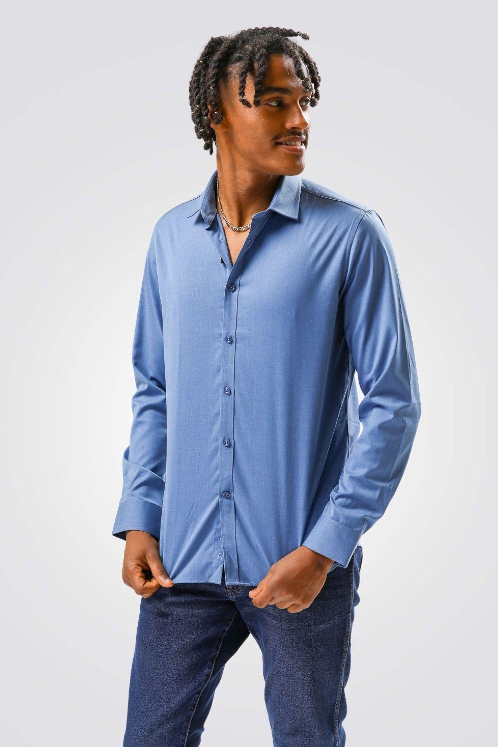 מכופתרת BAMBOO LY תכלת - MASHBIR//365