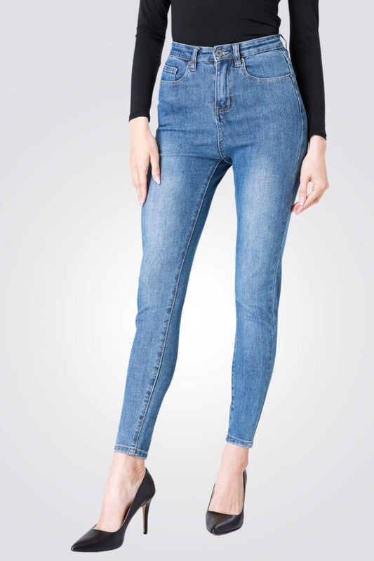 LIGHT WASH ג'ינס גזרה גבוהה כחול בהיר - MASHBIR//365