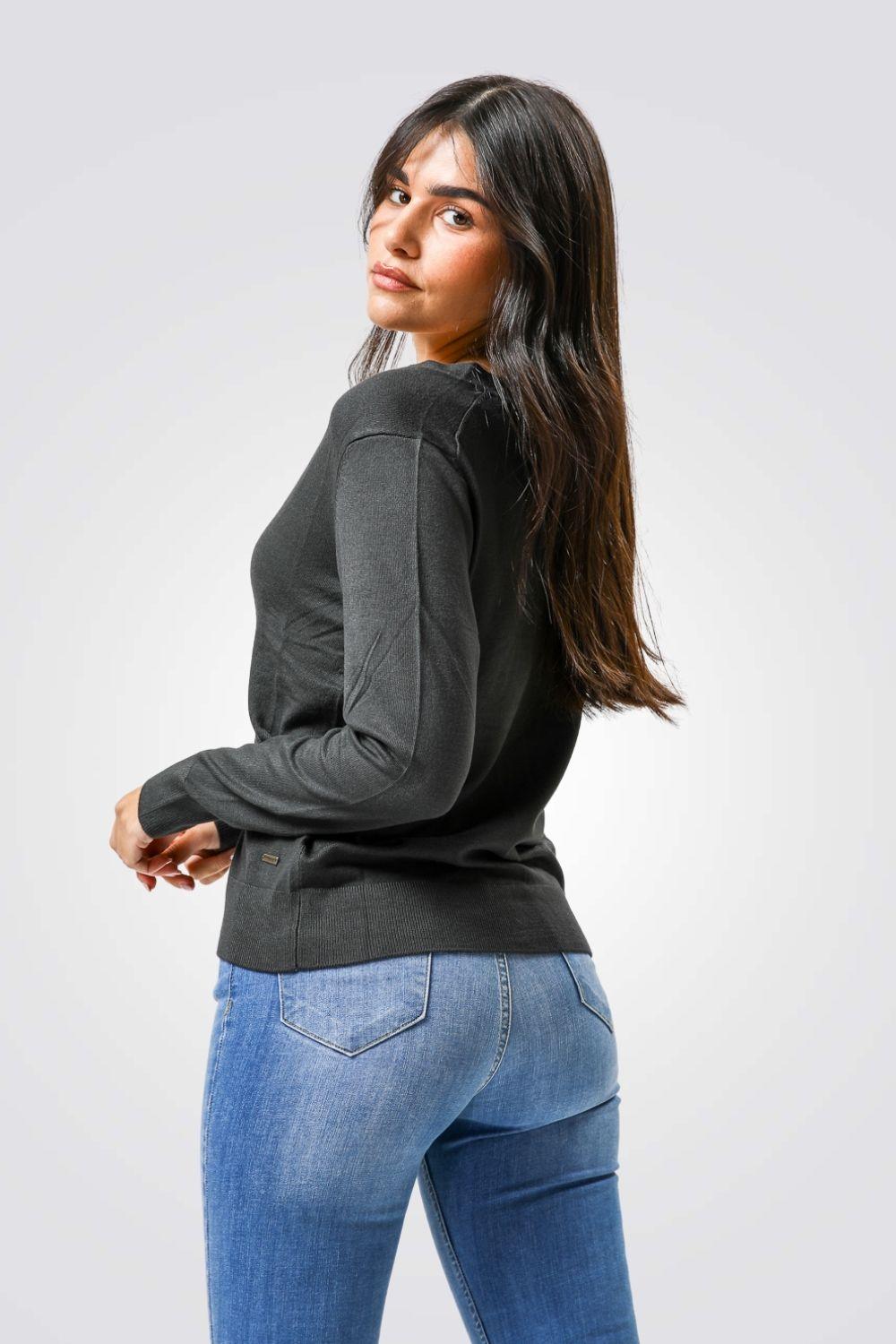 קרדיגן קלאסי אפור פחם | קנת קול 
