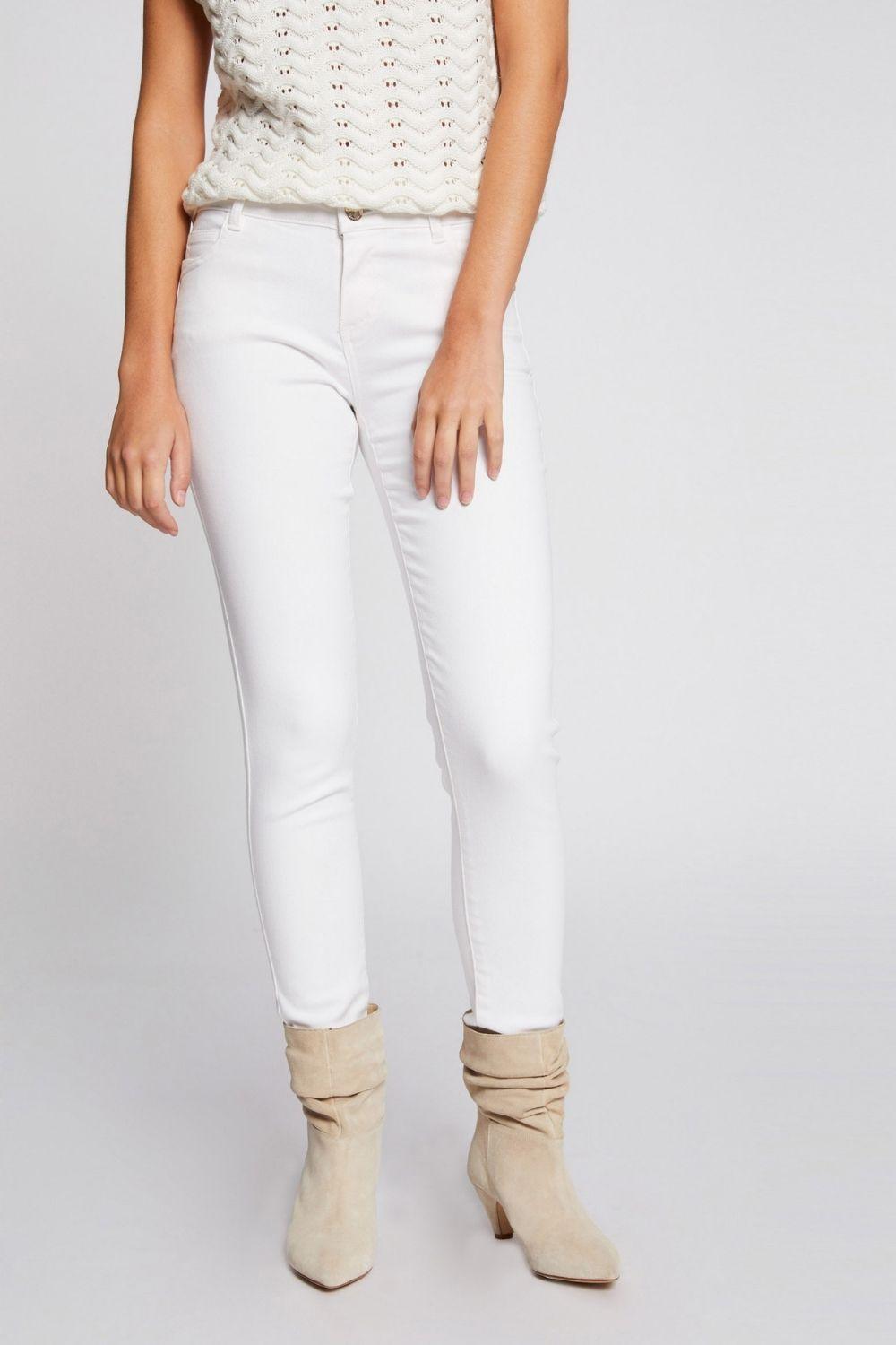 סקיני גזרה נמוכה צבע לבן - MASHBIR//365