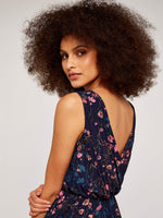 שמלה פרחונית דו צדדית בצבע נייבי - MASHBIR//365