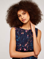 שמלה פרחונית דו צדדית בצבע נייבי - MASHBIR//365