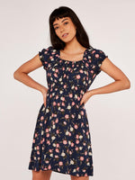 שמלה פרחונית קצרה בצבע ורוד - MASHBIR//365