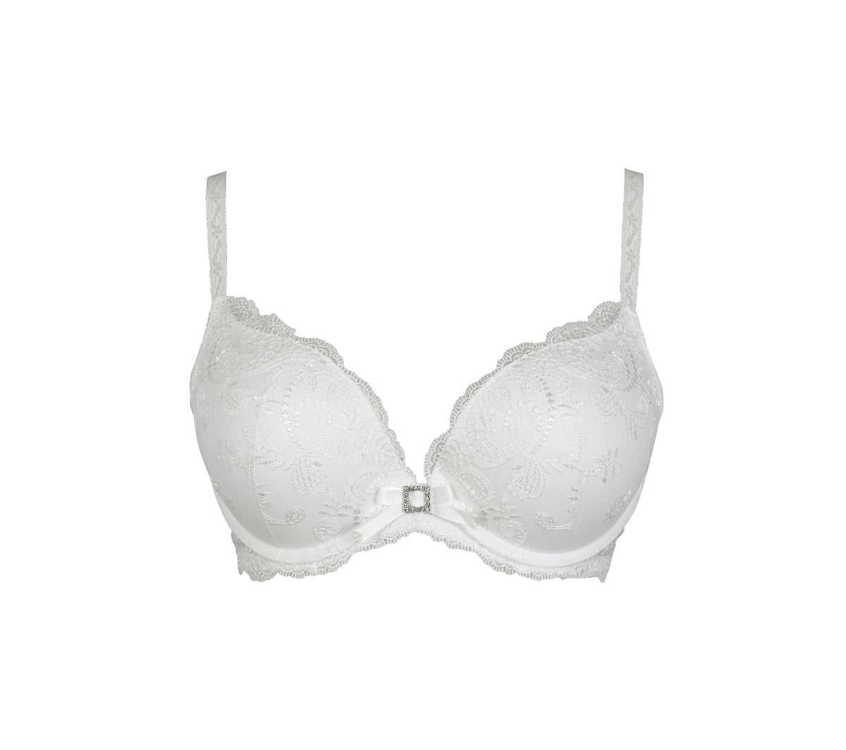 חזיית דאבל פוש-אפ רקומה קרם - MASHBIR//365