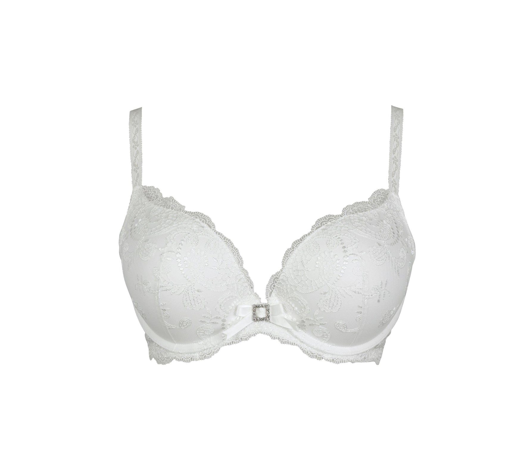 חזיית דאבל פוש-אפ רקומה קרם - MASHBIR//365