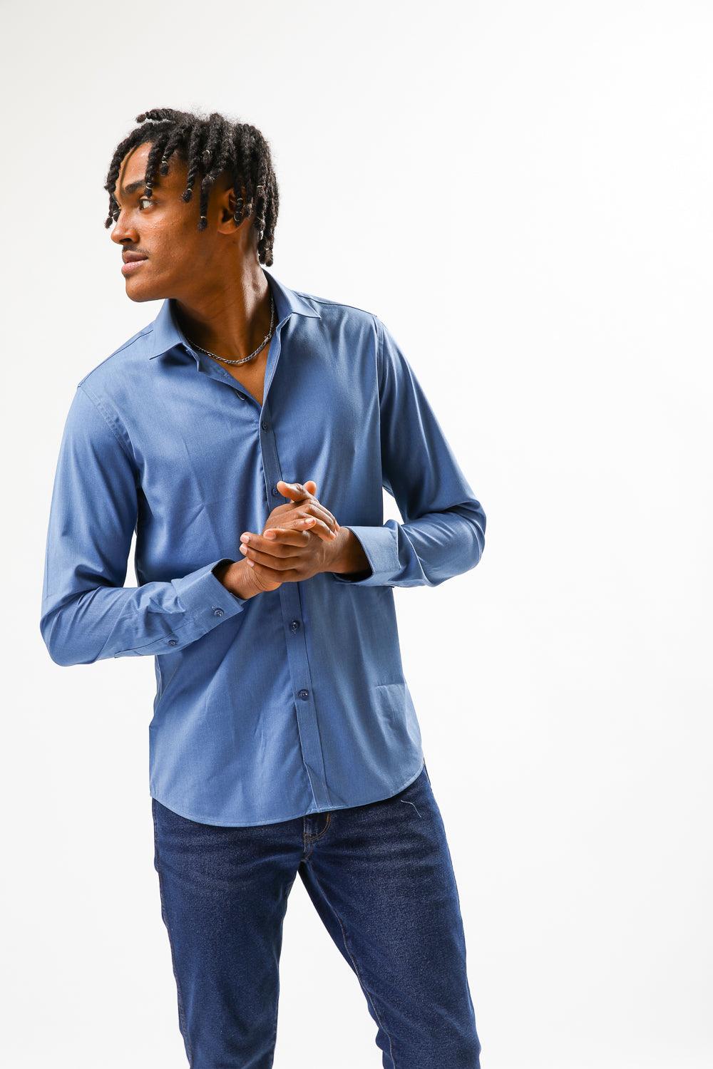 מכופתרת BAMBOO LY תכלת - MASHBIR//365