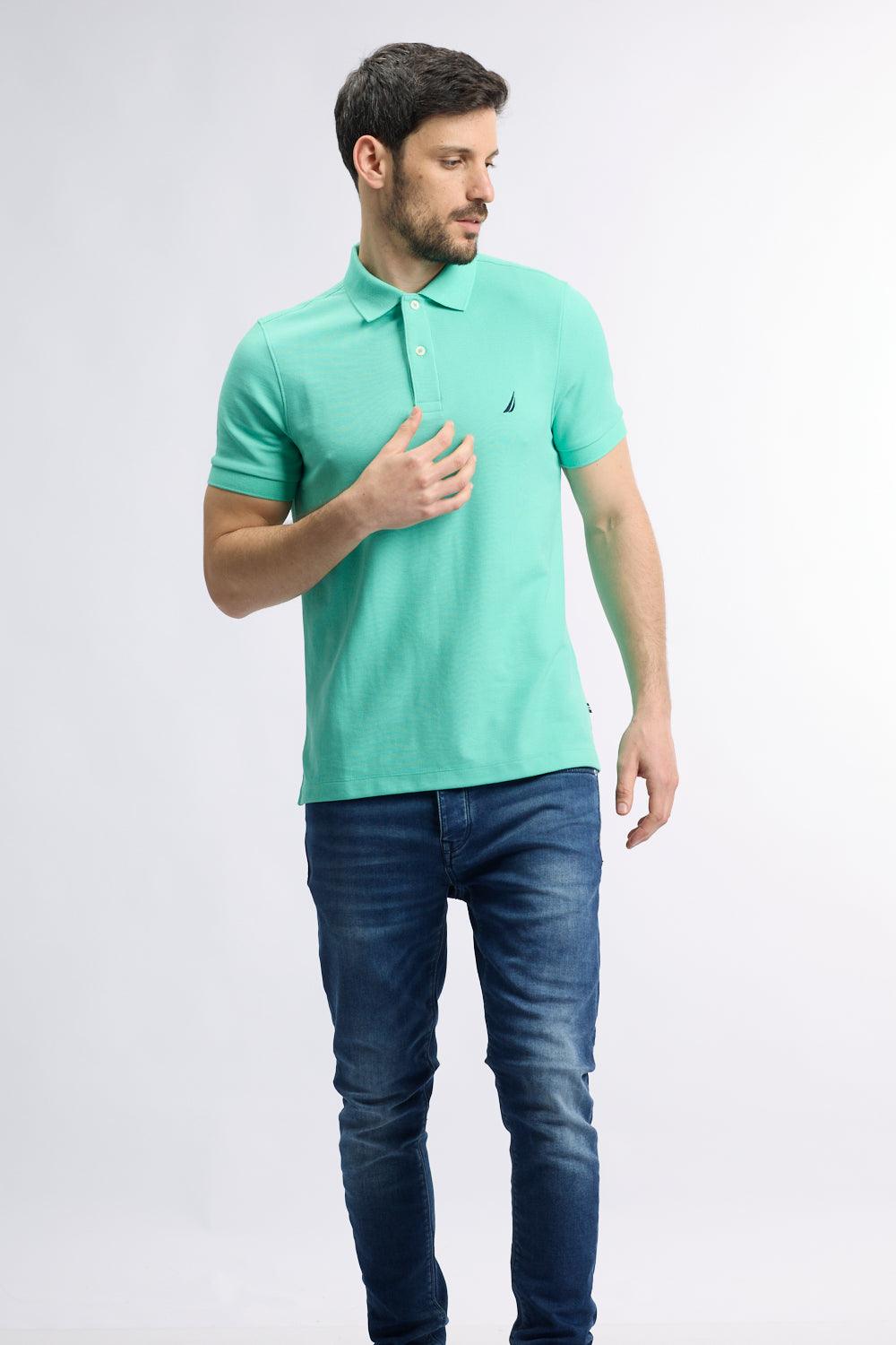 חולצת פולו SLIM FIT צבע מנטה לגברים | נאוטיקה