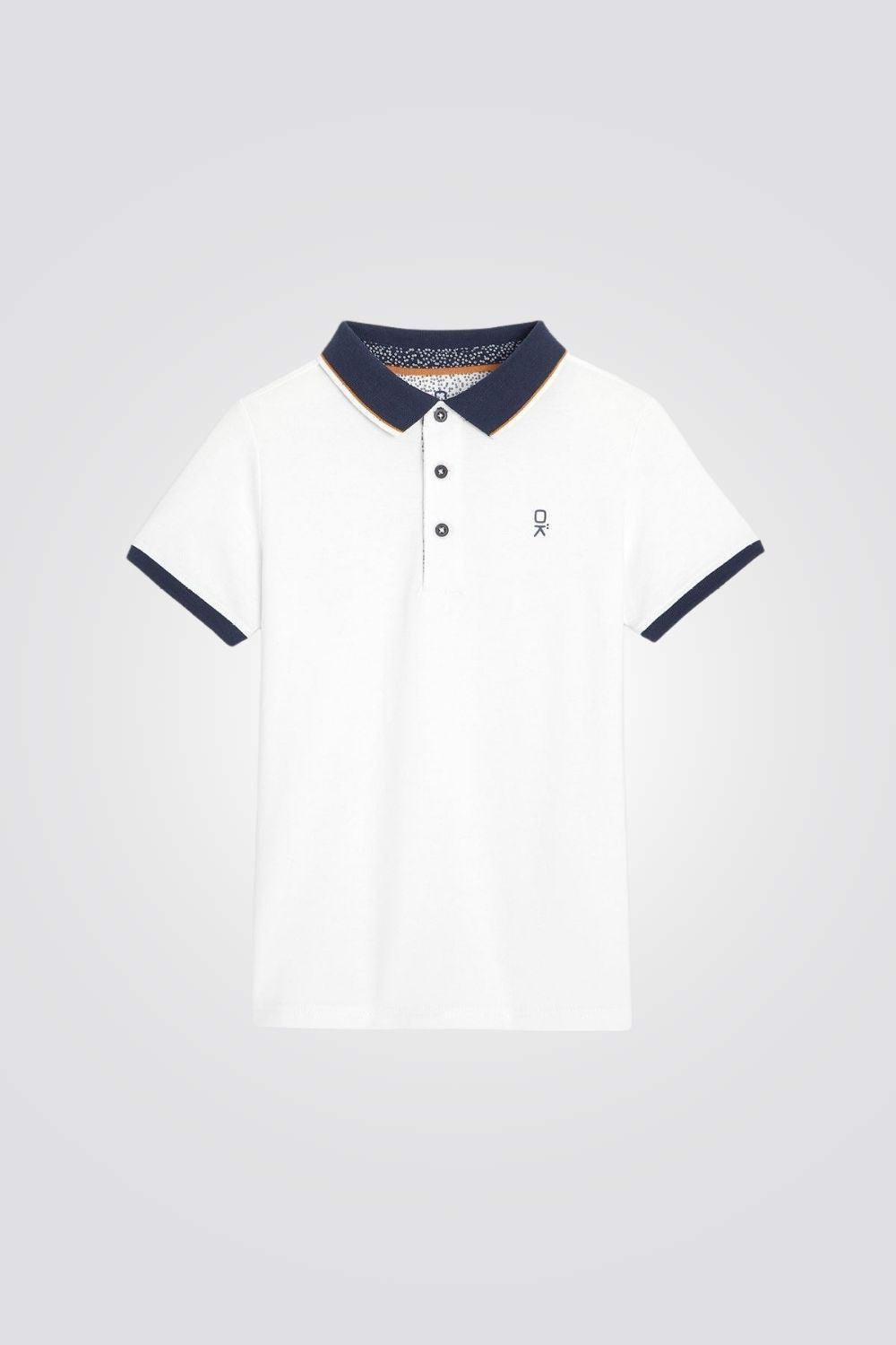 חולצת פולו פיקה לבנה בנים - MASHBIR//365