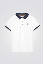 חולצת פולו פיקה לבנה ילדים - MASHBIR//365