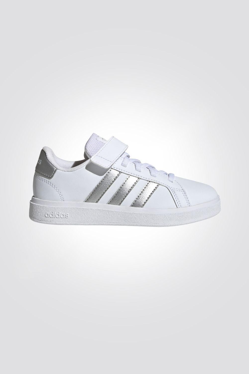 סניקרס לילדים GRAND COURT 2.0 בצבע לבן וכסף - MASHBIR//365