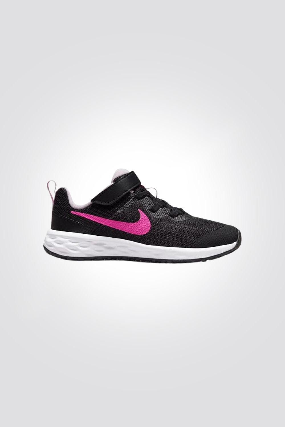 נעל ספורט לנערות Nike Revolution 6 בצבע שחור וורוד - MASHBIR//365