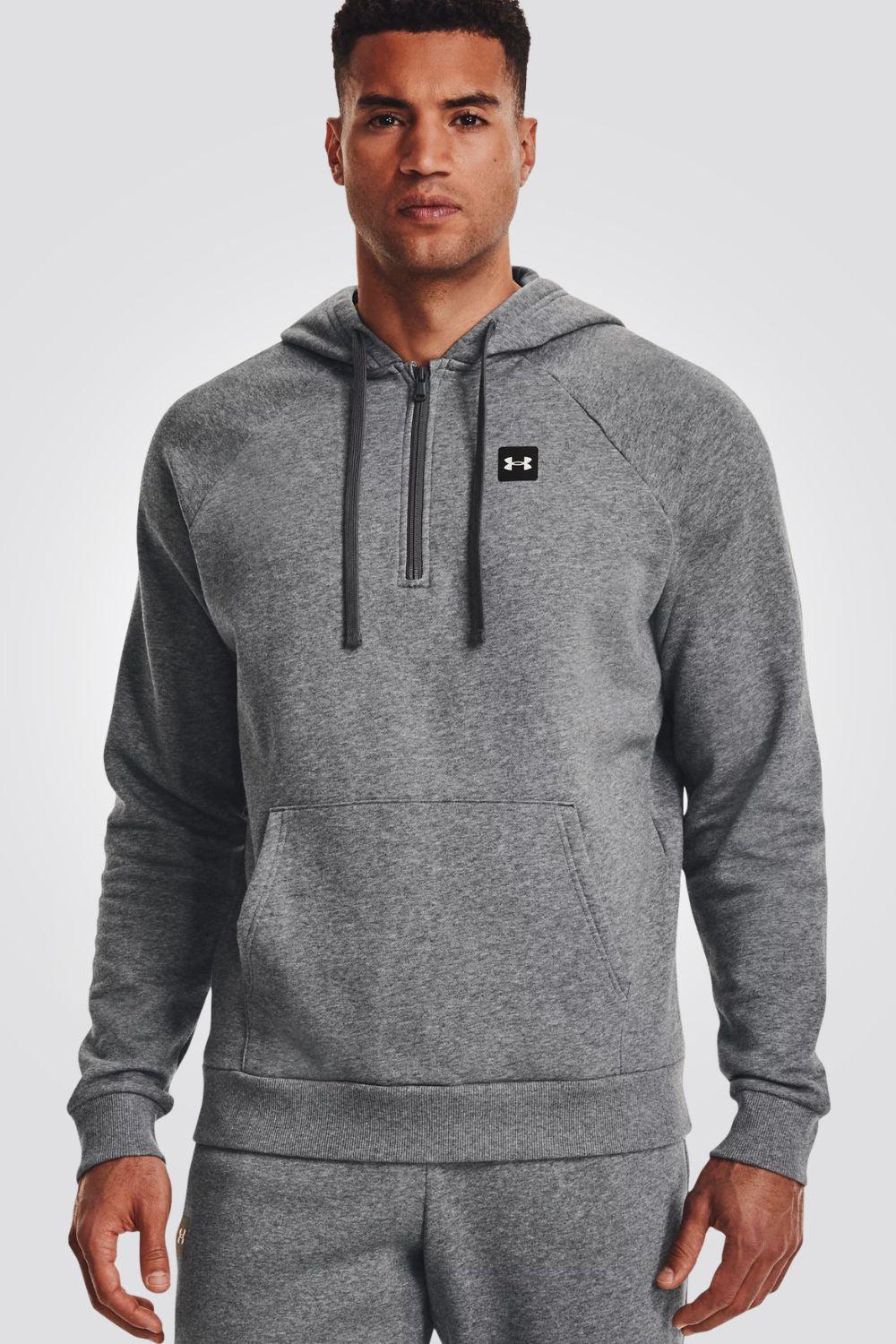 קפוצ'ון לגבר Rival Fleece ½ Zip בצבע אפור - MASHBIR//365