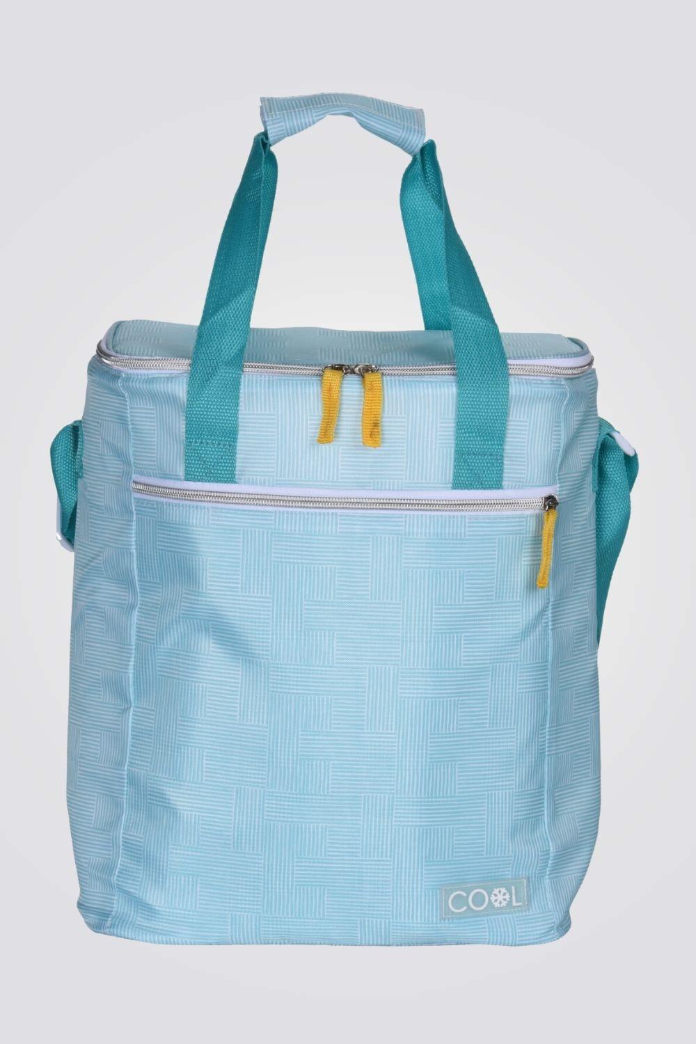 צידנית רכה 16 ליטר בצבע תכלת עם רוכסן כתום - MASHBIR//365