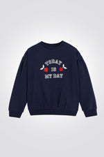 סווטשירט טו דאי בצבע נייבי לילדות - MASHBIR//365