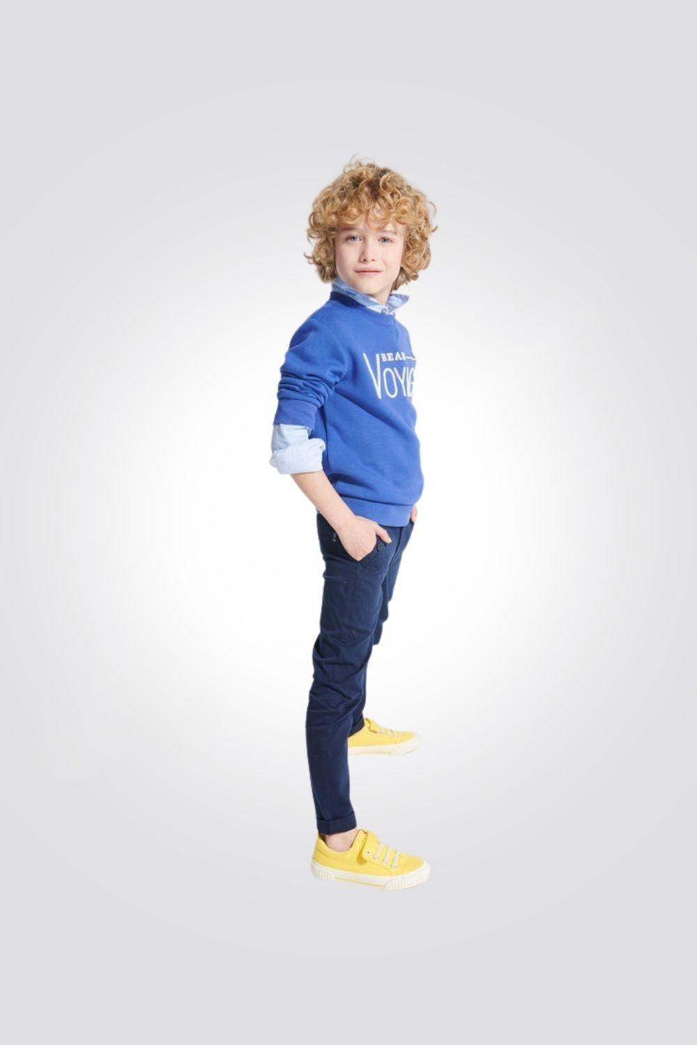 מכנסי צ'ינו קנבס כחולים לילדים - MASHBIR//365