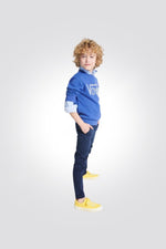 מכנסי צ'ינו קנבס כחולים לילדים - MASHBIR//365