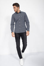 חולצה מכופתרת נייבי מודפס TAILORED FIT - MASHBIR//365