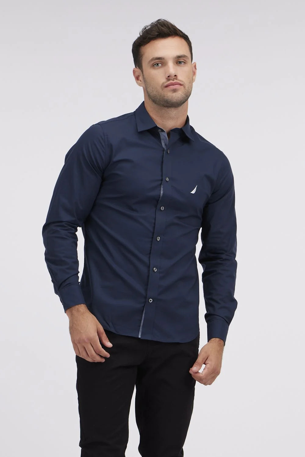 מכופתרת TAILORED FIT בצבע נייבי - MASHBIR//365