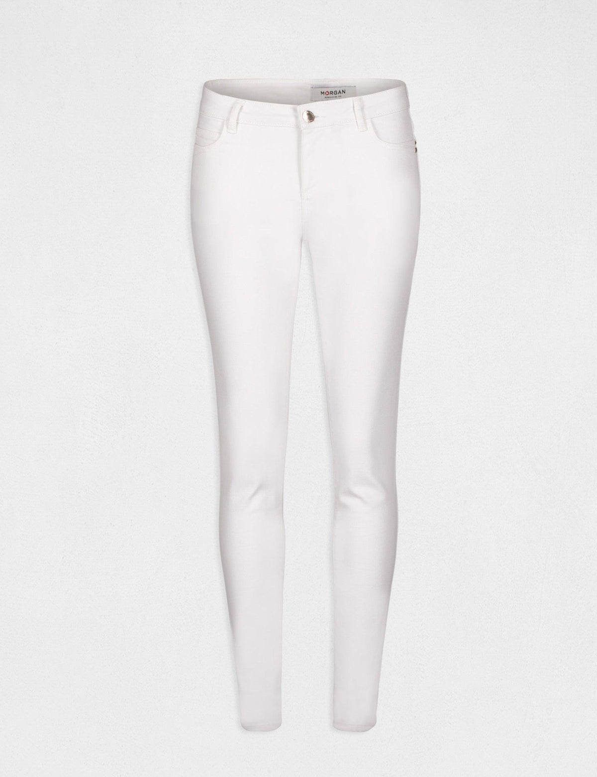 סקיני גזרה נמוכה צבע לבן - MASHBIR//365