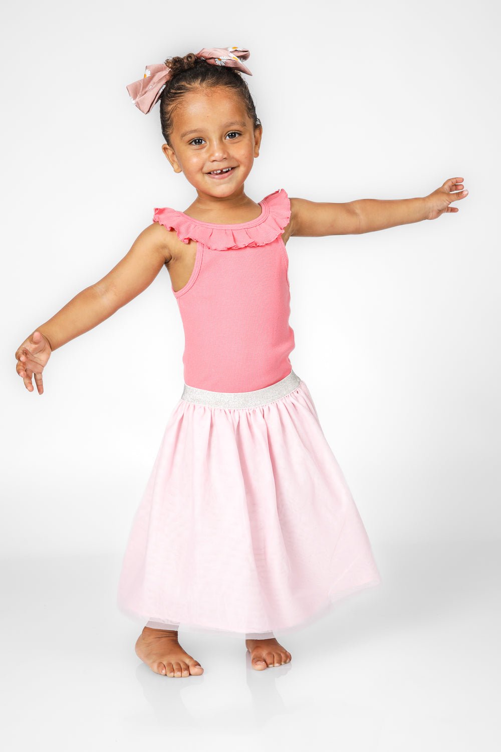 OKAIDI - חצאית בלרינה נוצצת בצבע ורוד לילדות - MASHBIR//365