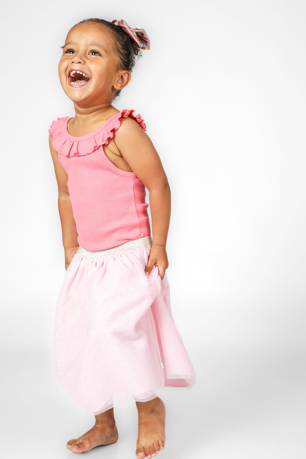 OKAIDI - חצאית בלרינה נוצצת בצבע ורוד לילדות - MASHBIR//365