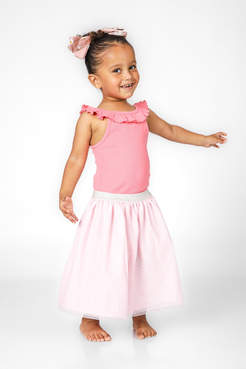 OKAIDI - חצאית בלרינה נוצצת בצבע ורוד לילדות - MASHBIR//365