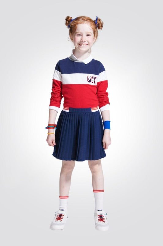 OKAIDI - חצאית פליסה נייבי לילדות - MASHBIR//365
