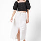 KENNETH COLE - חצאית פשתן בצבע לבן - MASHBIR//365 - 4