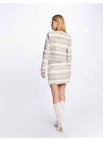 MORGAN - חצאית פסים בצבע שנהב - MASHBIR//365