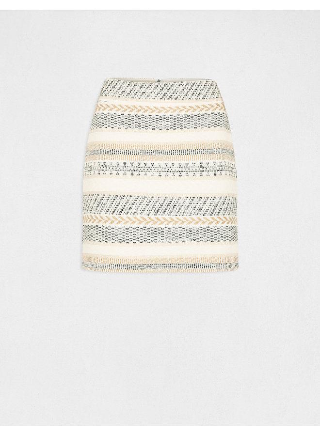 MORGAN - חצאית פסים בצבע שנהב - MASHBIR//365