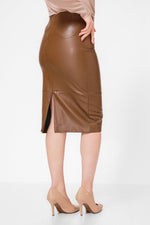 KENNETH COLE - חצאית עיפרון בצבע חום - MASHBIR//365