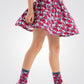 OKAIDI - חצאית ילדות פליסה גומי במותן הדפס פרחים אדום כחול - MASHBIR//365 - 2