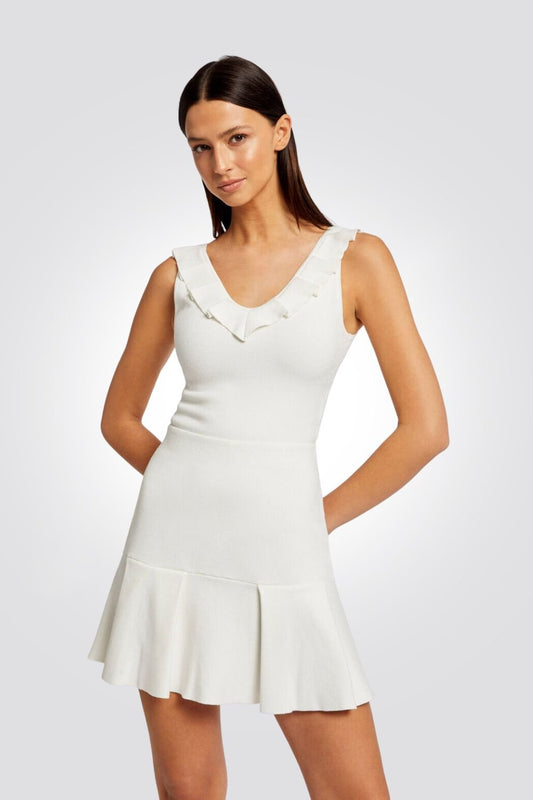 MORGAN - חצאית קצרה עם קפלים בצבע לבן - MASHBIR//365
