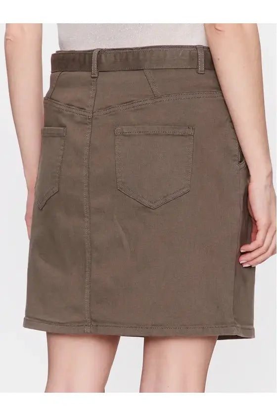 MORGAN - חצאית מיני בצבע חום - MASHBIR//365