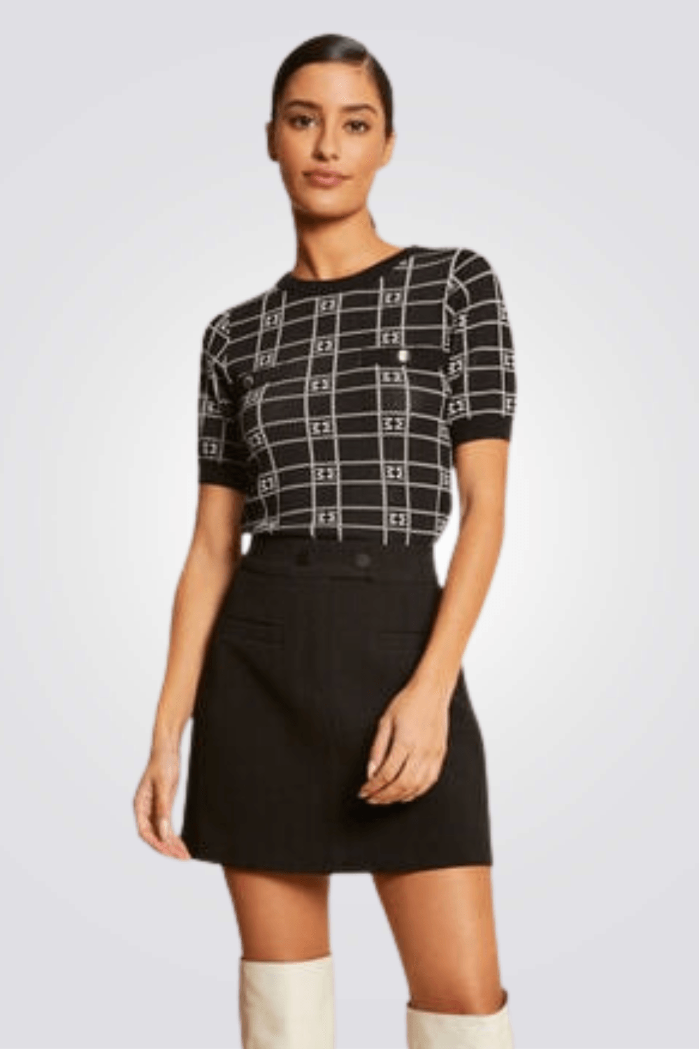 MORGAN - חצאית מיני גזרה גבוהה בצבע שחור - MASHBIR//365