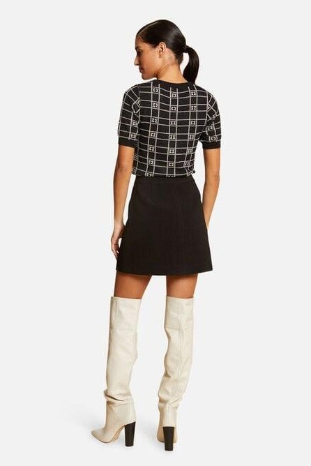 MORGAN - חצאית מיני גזרה גבוהה בצבע שחור - MASHBIR//365