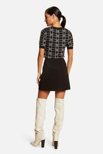 MORGAN - חצאית מיני גזרה גבוהה בצבע שחור - MASHBIR//365