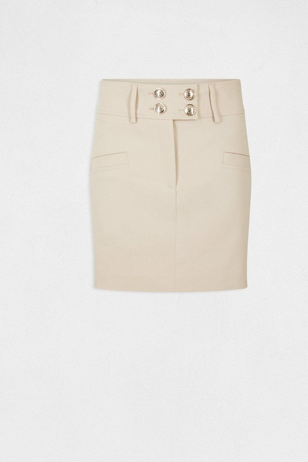 MORGAN - חצאית מיני עם כפתורים בצבע בז' - MASHBIR//365