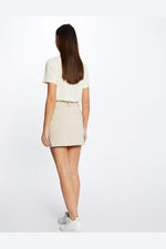MORGAN - חצאית מיני עם כפתורים בצבע בז' - MASHBIR//365