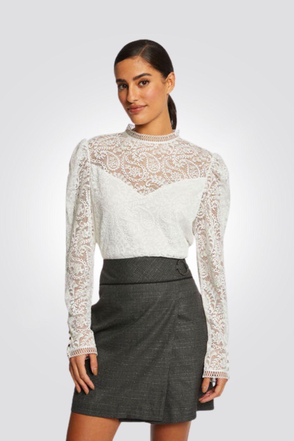 MORGAN - חצאית מיני מעטפת בצבע אפור - MASHBIR//365