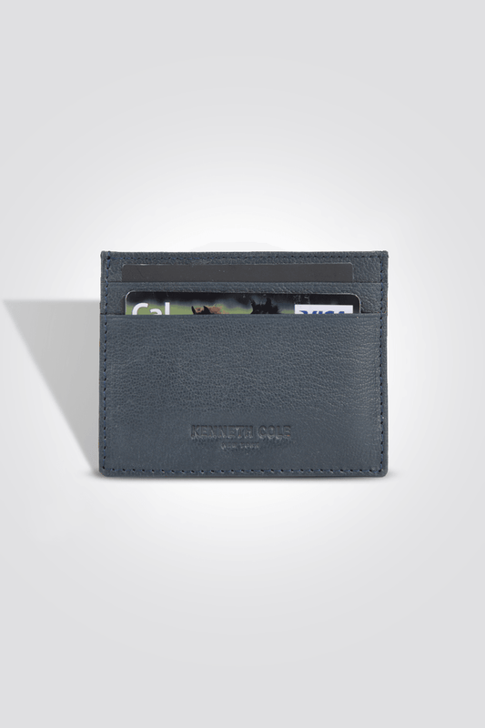 KENNETH COLE - ארנק אשראי עור בצבע נייבי - MASHBIR//365