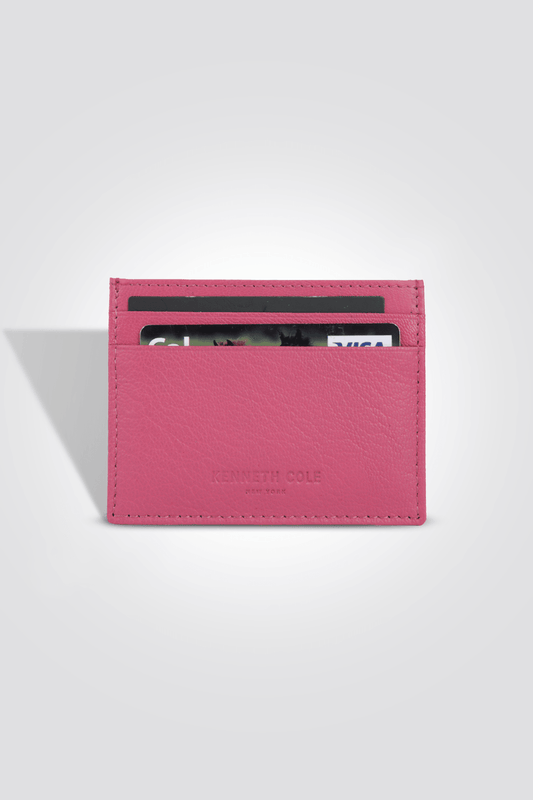 KENNETH COLE - ארנק אשראי עור בצבע ורוד - MASHBIR//365